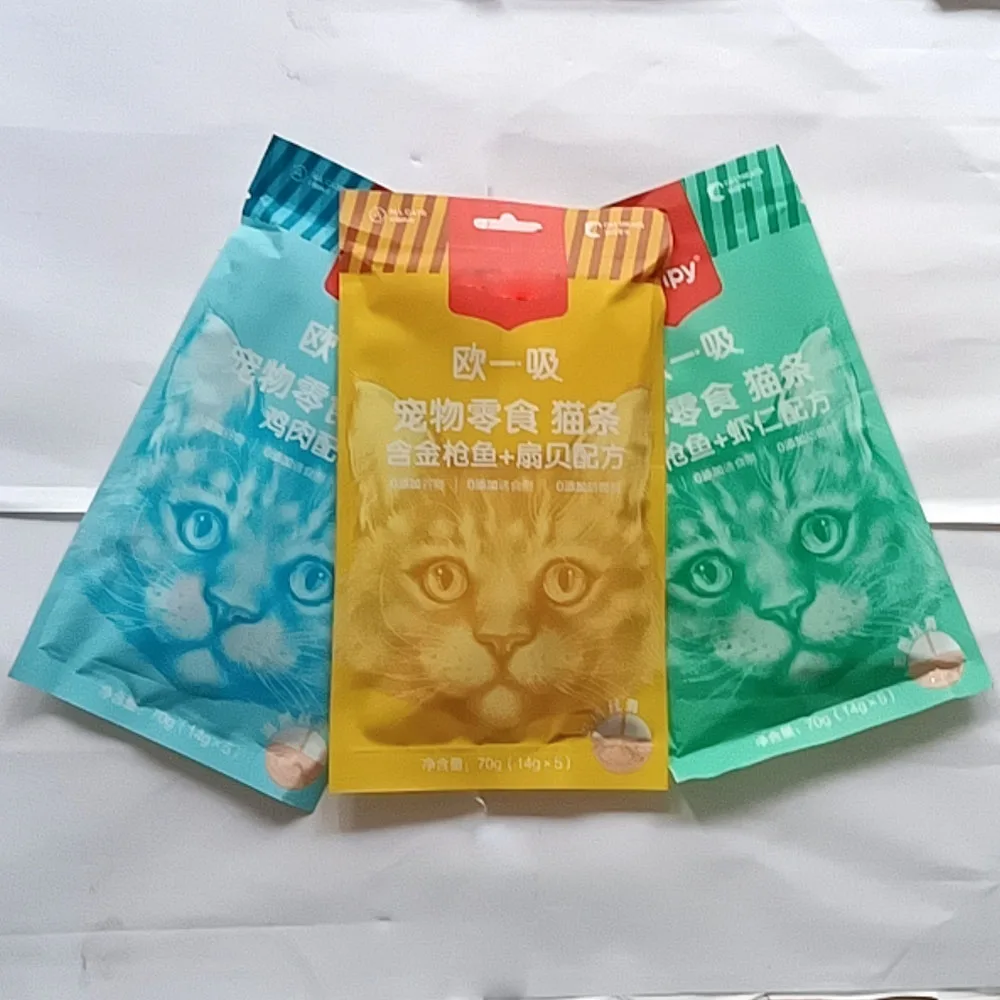 3X Young Cat Wet Food, Pet Snacks Cat Strips, Pack Cat Liquid Snacks, Chicken Pudding Tuna+Scallops Salmon Formula, Mixed Flavor - Image 2