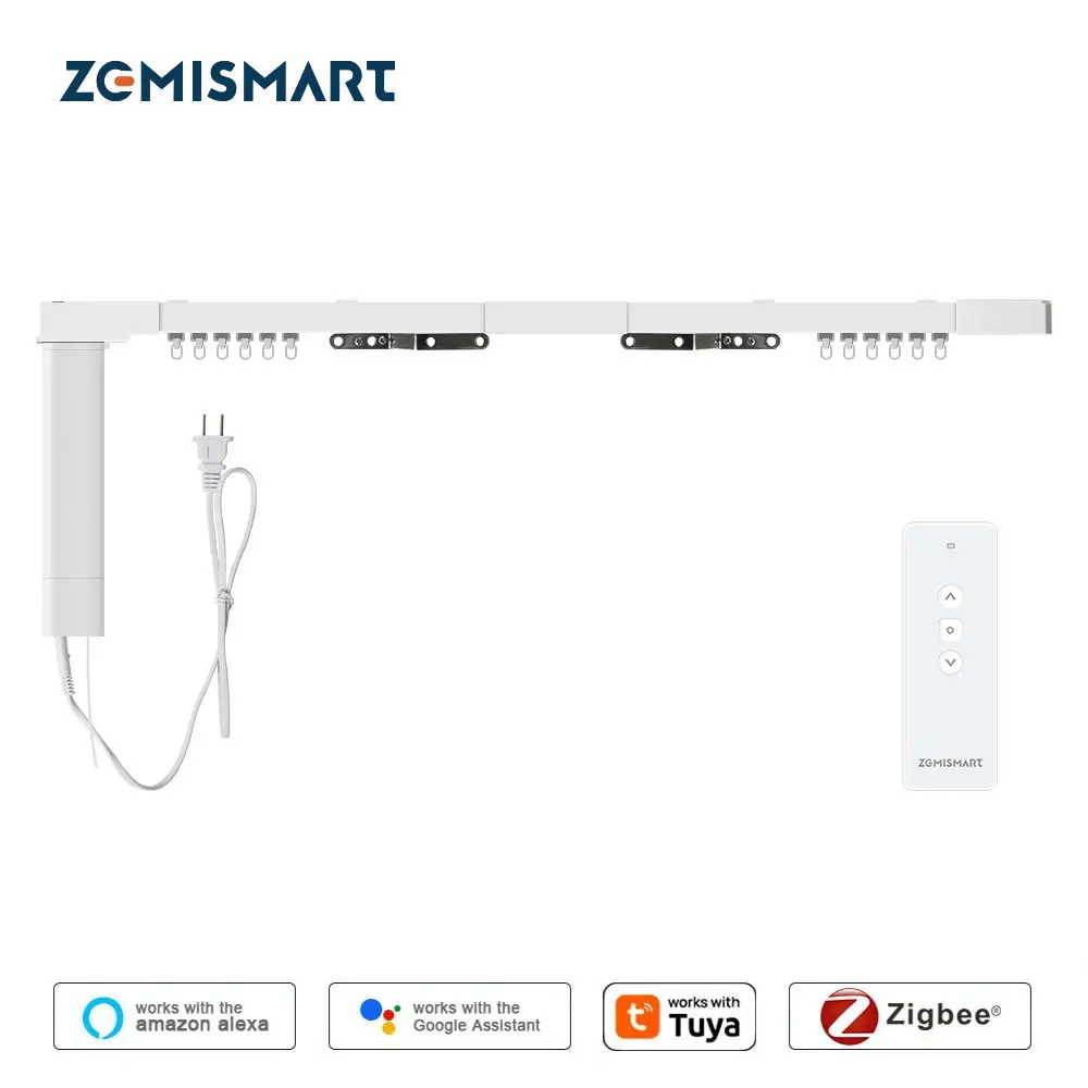 Zemismart Zigbee 3.0 Smart Gordijn Track Werk met Tuya Zigbee Hub SmartThings Alexa Google Home Assistant Elektrische Gordijnen