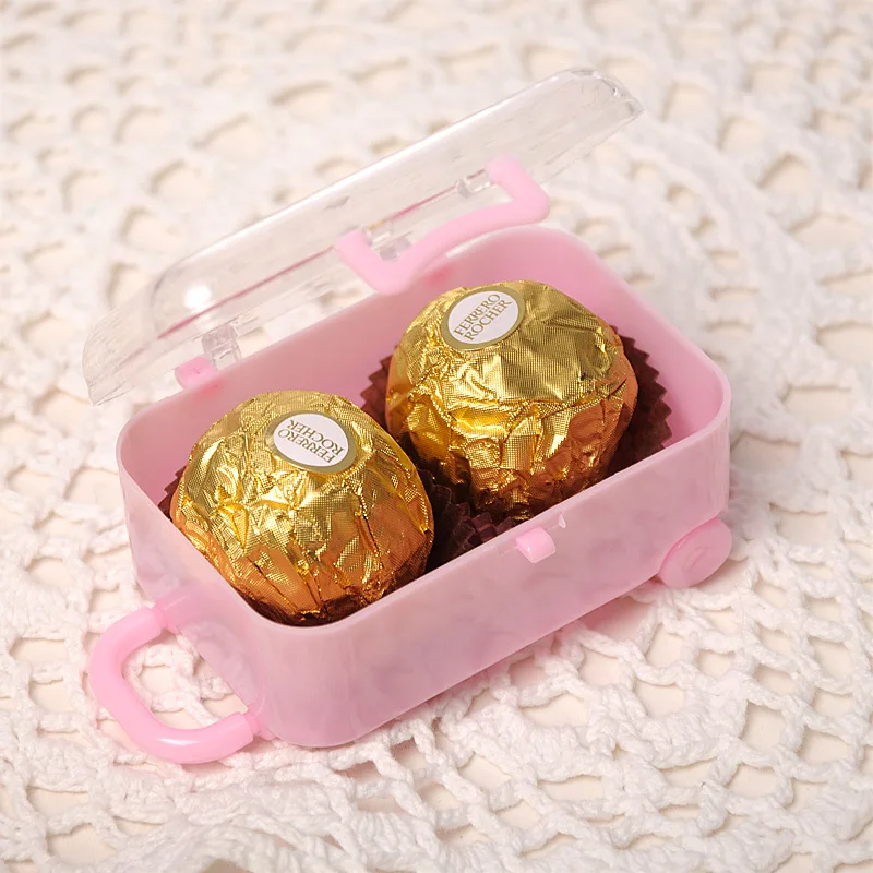 5 stuks mini reisbagage plastic chocolade bonbondoos koffer geschenkverpakking voor bruiloft baby shower verjaardagsfeestje decoratie - Image 4