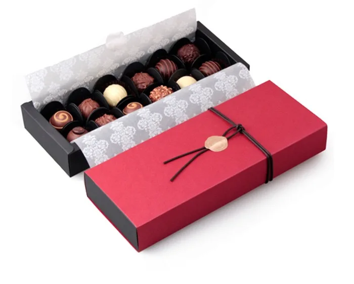 24*9*3.5 CM 10 set diepe saffier blauw rood Chocolade Papier Doos valentijn Kerst Verjaardagsfeestje Geschenken verpakking Opbergdozen - Image 3