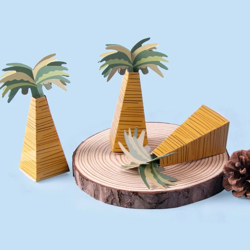20 stuks mini kokospalm papier chocolade snoepdoos geschenkverpakking voor Hawaiiaanse tropische verjaardagsfeestje benodigdheden - Image 3