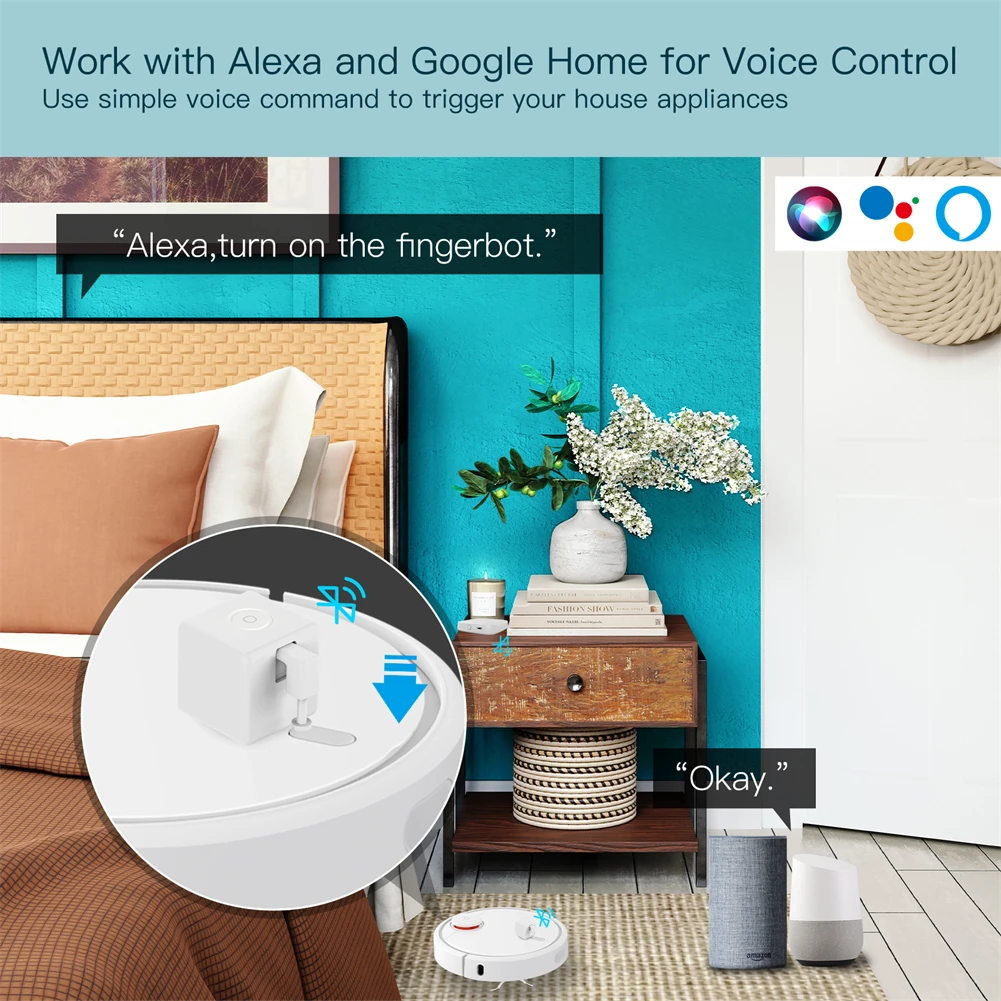 Moes Tuya Smart Bluetooth Fingerbot Switch Button Pusher Smart Life App Voice Control Via Alexa, Google Assistent - Image 5