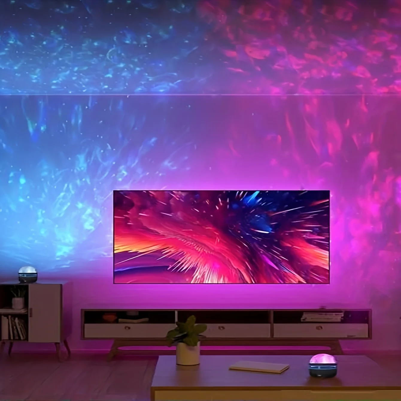1pc Aurora Borealis sterrenhemelprojector, slaapkamernachtlampje, USB-aangedreven, meerkleurig, afstandsbediening, voor cadeau, woondecoratie - Image 4