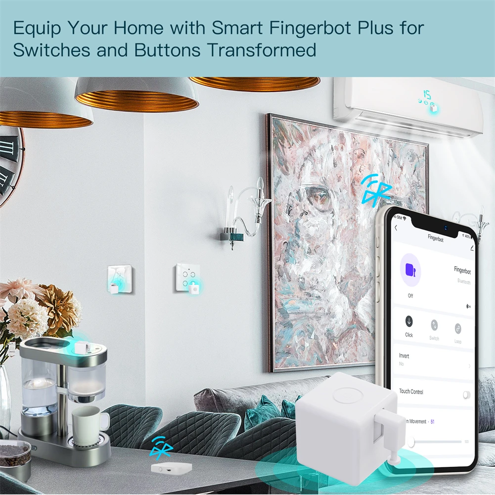 Moes Tuya Smart Bluetooth Fingerbot Switch Button Pusher Smart Life App Voice Control Via Alexa, Google Assistent - Image 3