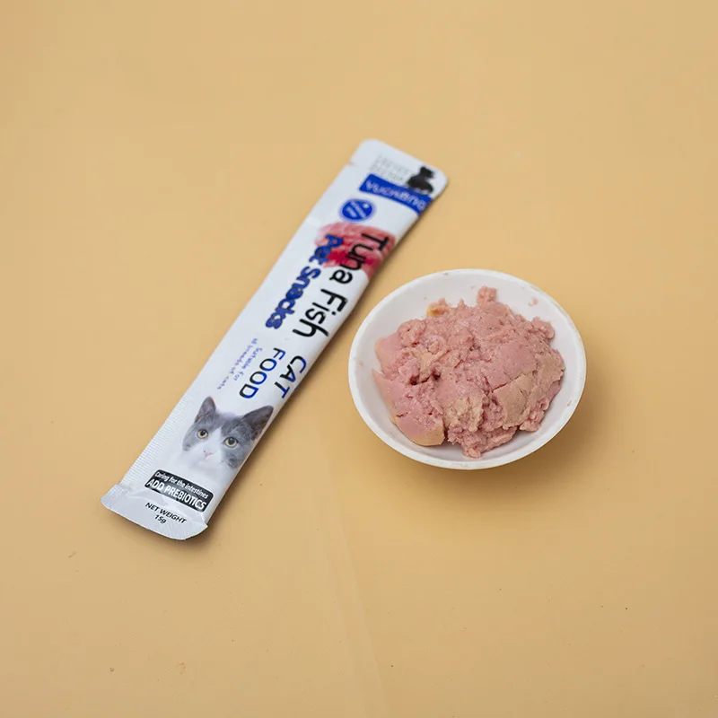 Cat Stripe Pet Snacks 15g/Stripe Liquid Wet Grain Tuna Chicken Can Hair Cheep Cat Snacks - Image 5