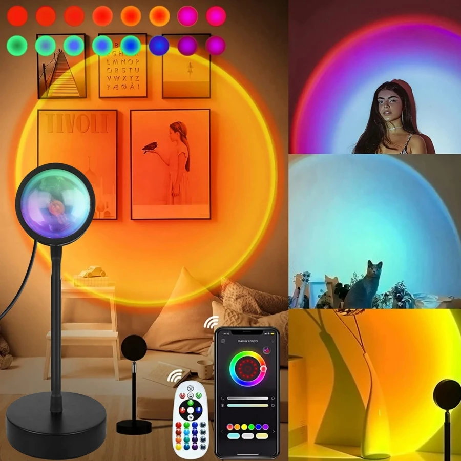 Slimme zonsonderganglamp Tuya LED-nachtlampje USB RGB Smart Life APP Externe projectie voor kamerdecoratie Fotografie Festival Geboorte
