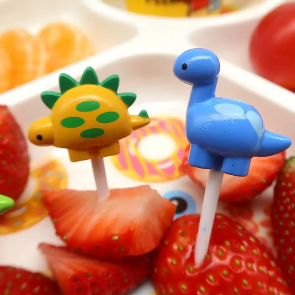 6pcs/set Cute Dinosaur Fruit Fork Kids Snack Dessert Decoration Forks Toothpick Lunch Salad Decoration Accessories Cake Picks - Image 6