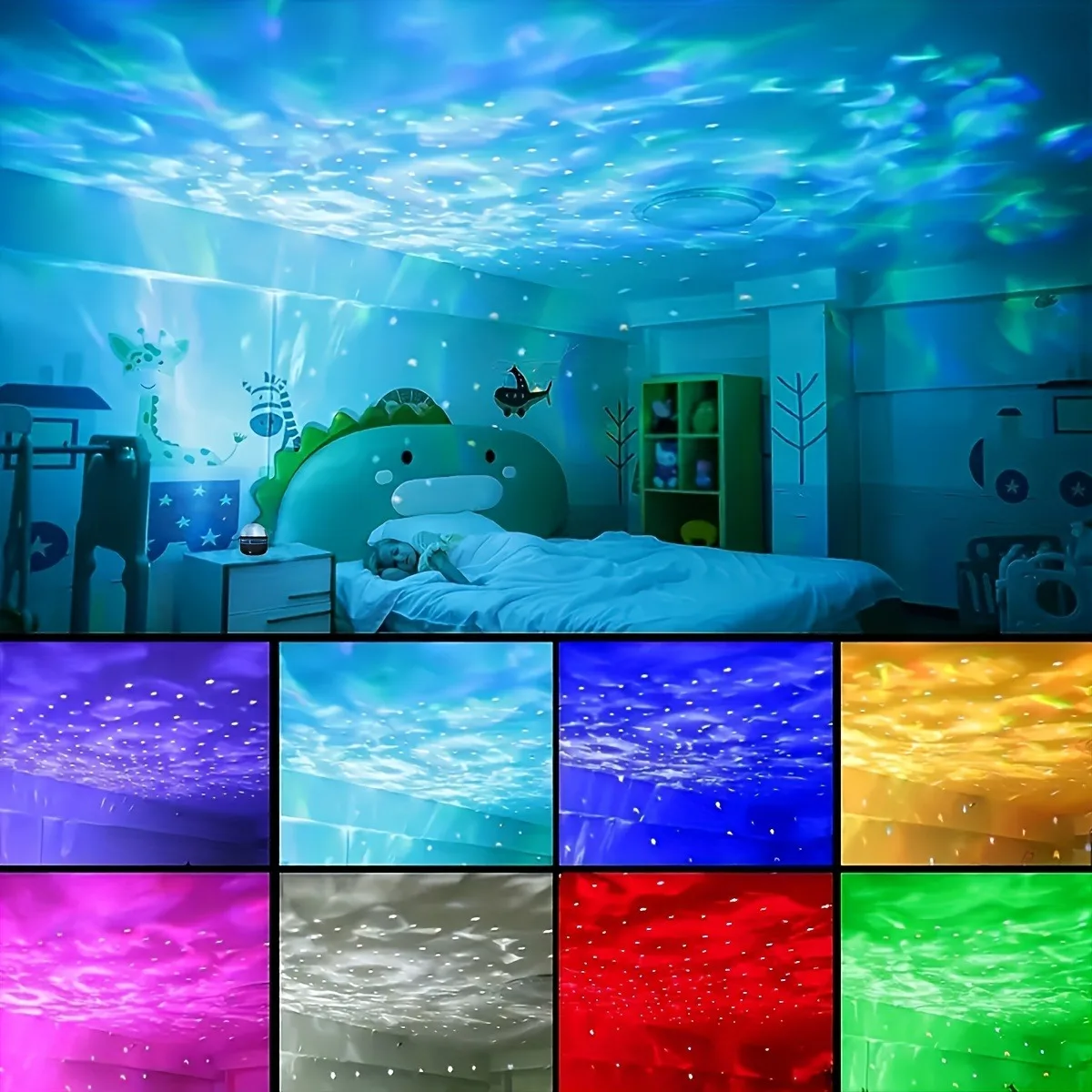 1pc LED Galaxy Star-projectorlicht, USB-aangedreven, waterrimpelgolf, op afstand bestuurbare slaapkamernachtlamp, voor feest, thuisbioscoop - Image 5