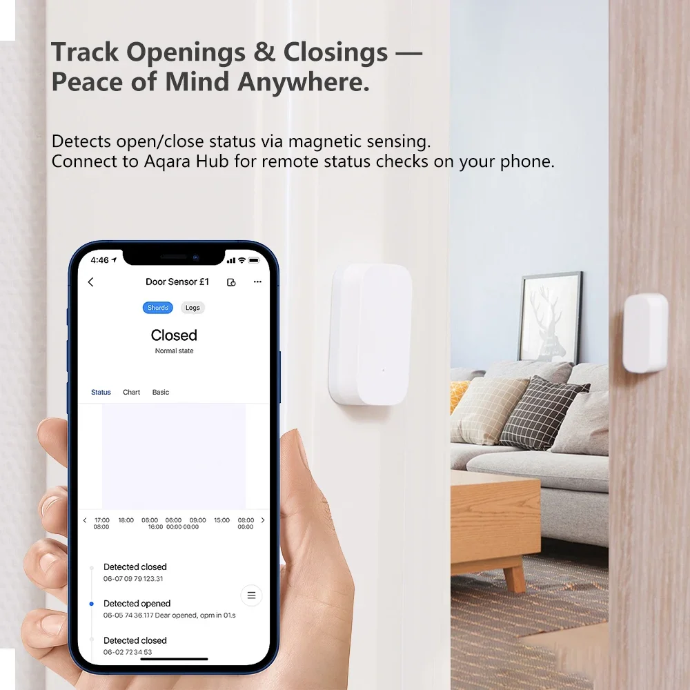 Aqara Smart Deur Raam Sensor Zigbee Mini Deur Sensor Draadloze Verbinding Alarm Smart Home Matter HomeKit voor Mijia Mi Home APP - Image 2