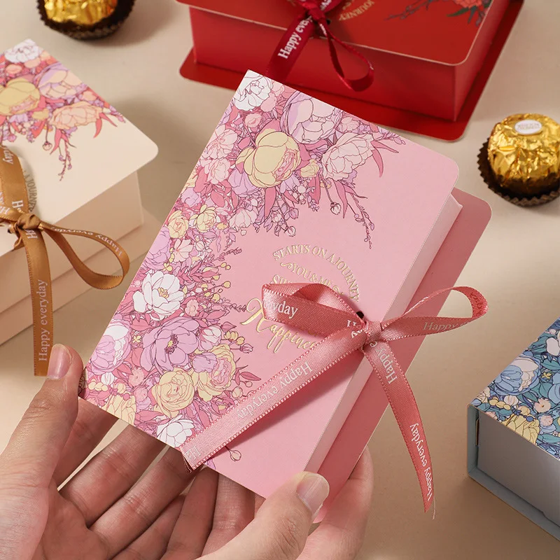 Prachtige chocolade geschenkdoos boekvorm geschenkverpakking met lint kartonnen snoep huidige doos voor bruiloft Valentijnsdag - Image 2