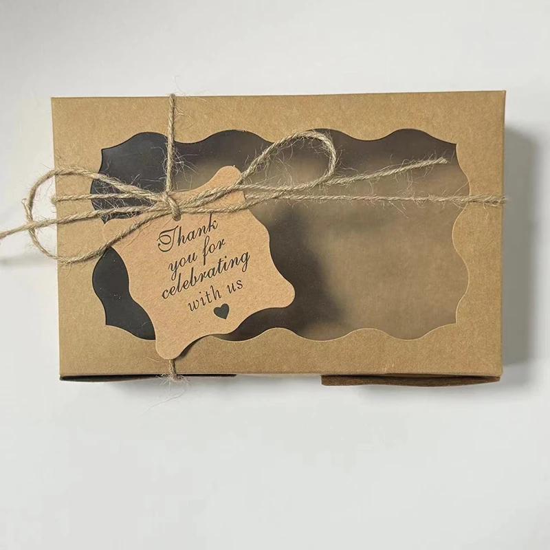 10/20 Stuks Kraftpapier Taart Snoep Dozen Rechthoek Open Venster Bruiloft Sieraden Chocolade Geschenkverpakkingen Bakken Feestartikelen - Image 6