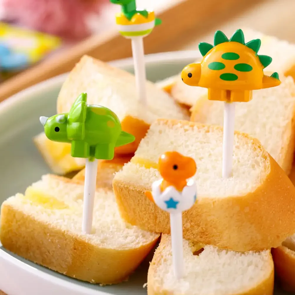 6pcs/set Cute Dinosaur Fruit Fork Kids Snack Dessert Decoration Forks Toothpick Lunch Salad Decoration Accessories Cake Picks - Image 5