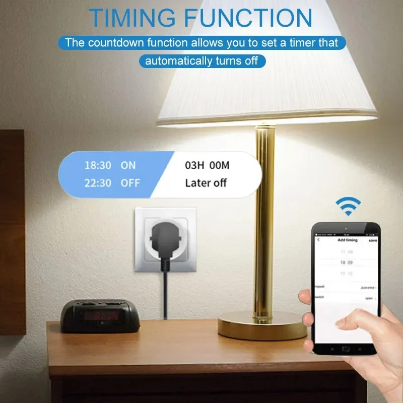 Tuya Smart Socket EU16A/20A Wifi Smart Plug Met Power Monitoring Smart Life APP Afstandsbediening Ondersteuning Google Assistent Alexa - Image 4