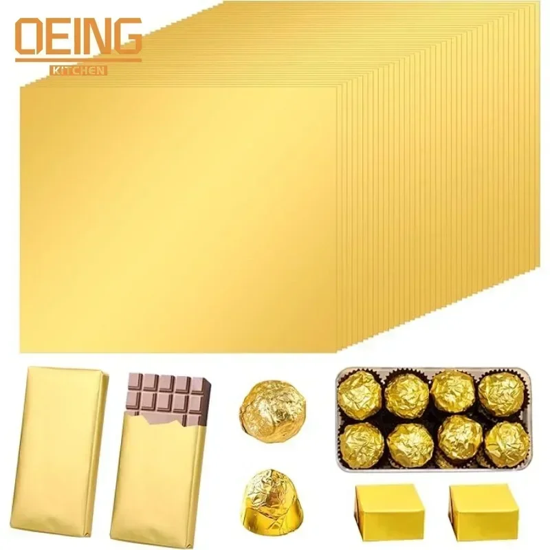 100PCS Grote Dubai Chocolade Candy Bar Wrappers Papier Vellen Voor Zelfgemaakte Aluminiumfolie Tin Folie Voedsel Bruiloft Feestartikelen
