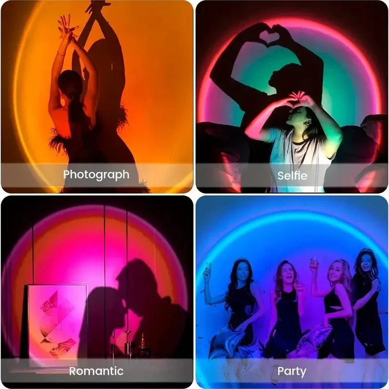 16-kleuren spectrum Levendige zonsondergangprojectielicht USB-afstandsbediening Dynamisch kleurveranderend LED-licht Creëert warm huis - Image 5