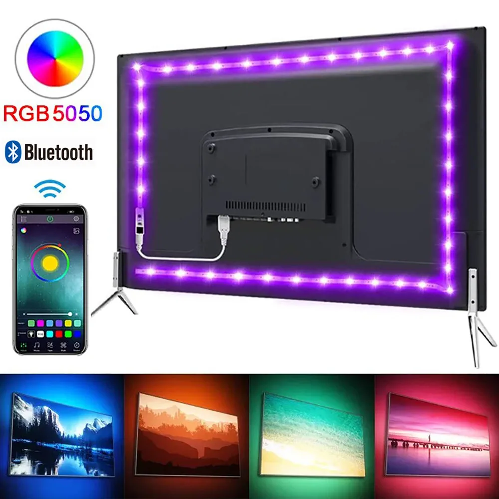 Smart Wifi LED-lichtstrip RGB 5050 Led-tape voor Home Party Decor, TV-achtergrondverlichting, compatibel met Alexa Google Home