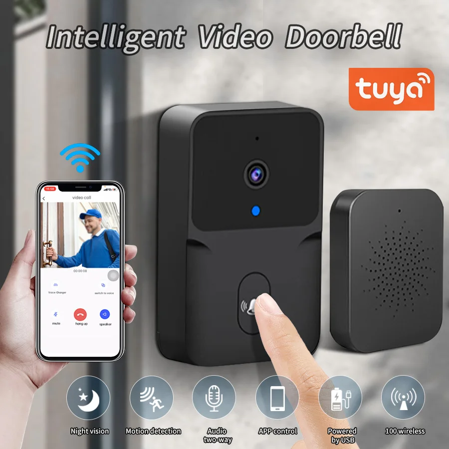 Tuya Smart Wifi Video Draadloze Deurbel Met Hd Camera Infrarood Nachtzicht Intercom Home Smart Welcome Camera Deurbel