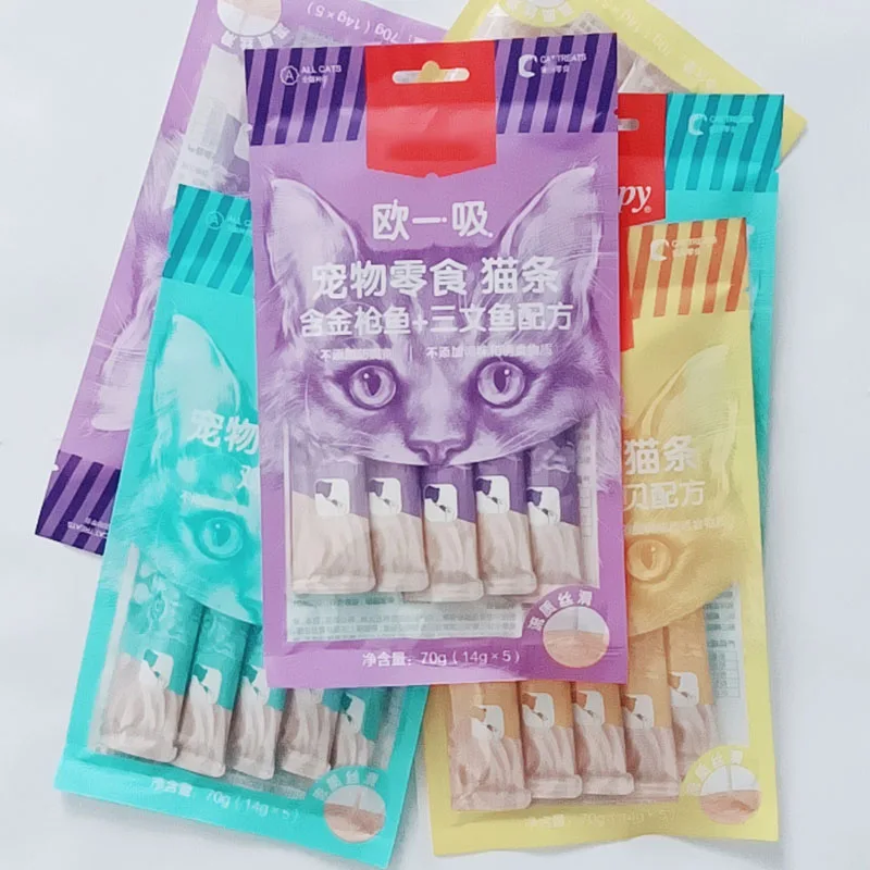 3X Young Cat Wet Food, Pet Snacks Cat Strips, Pack Cat Liquid Snacks, Chicken Pudding Tuna+Scallops Salmon Formula, Mixed Flavor - Image 3