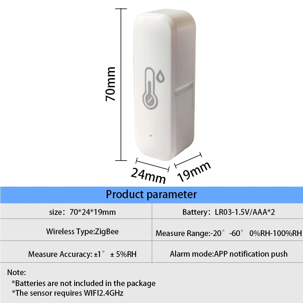 Ewelink Zigbee Temperatuur en Vochtigheid Smart Home Thermometer Hygrometer APP Alarm op afstand Werk met Alexa Google Home 2025Nieuw - Image 5
