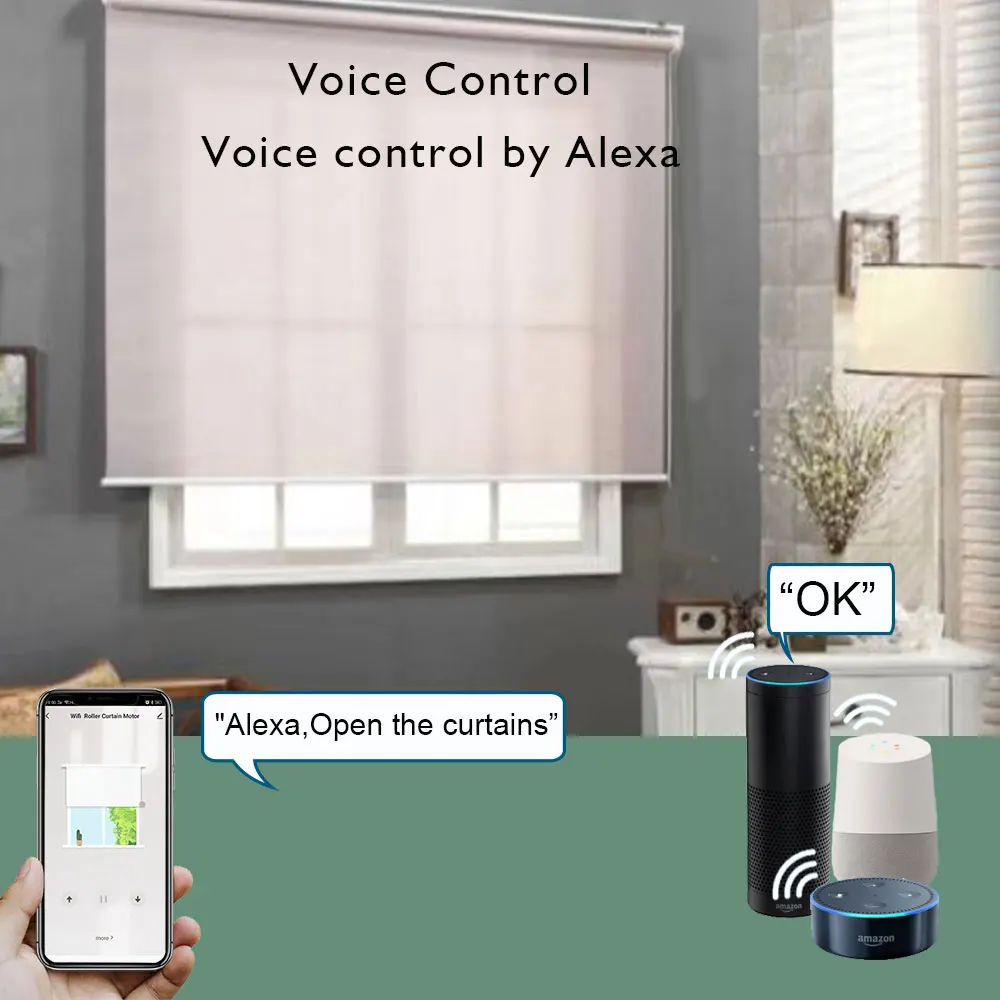 Lifelibero Tuya Zigbee Batterij Venster Slimme Gordijnen Jaloezieën Roller Motor Voor 37 38mm Buis Werk Alice Alexa Smart speaker Thuis - Image 3