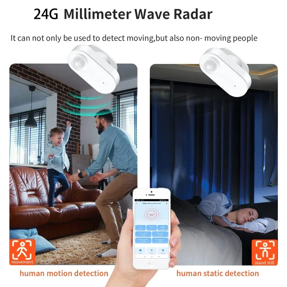 Zigbee Menselijke aanwezigheid + PIR Bewegingsdetectiesensor Luminantiedetector Werkt op batterijen Ondersteuning Zigbee2mqtt Home Assistant - Image 2