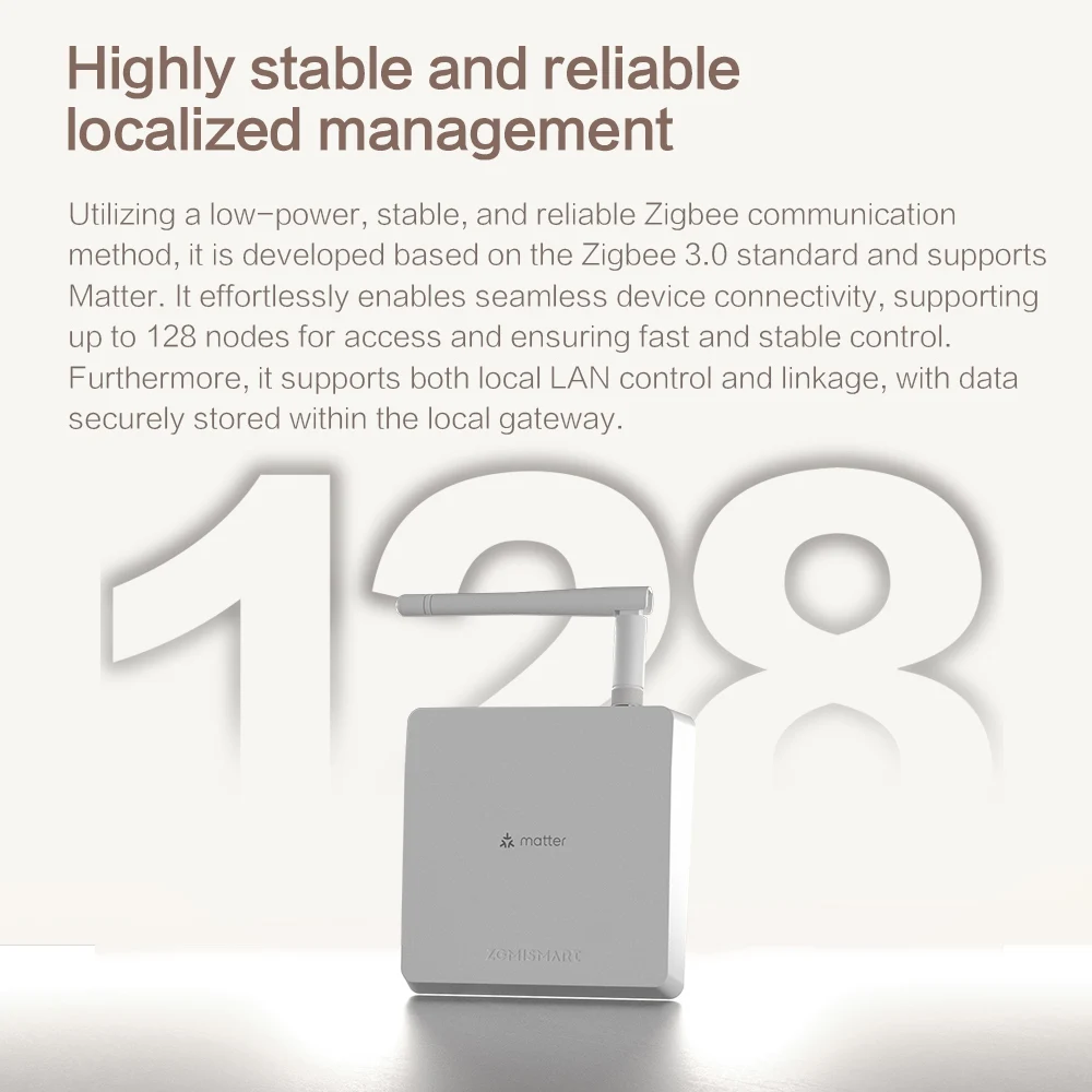 Zemismart Matter Zigbee Hub Smart Home Bridge Gateway Ondersteuning Google Home SmartThings Homekit App Controle Tuya Standaard Apparaten - Image 3