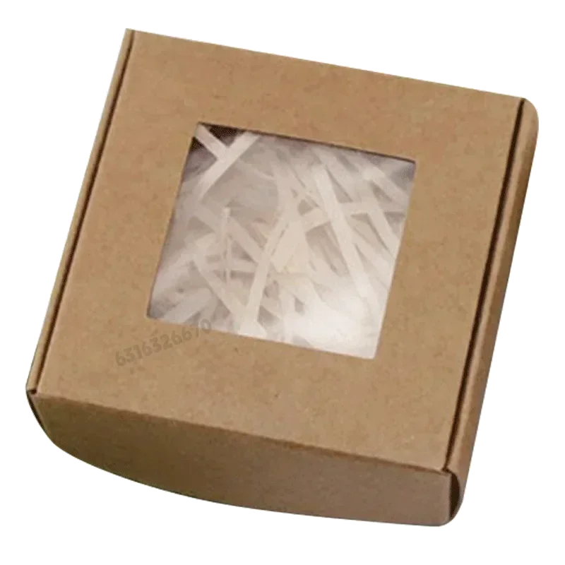 50/100 Stuks Kraftpapier Bonbondoos Transparant PVC Venster Zeepkoffer Bruiloft Kerst Baby Douche Chocolade Geschenkverpakkingen Dozen - Image 5