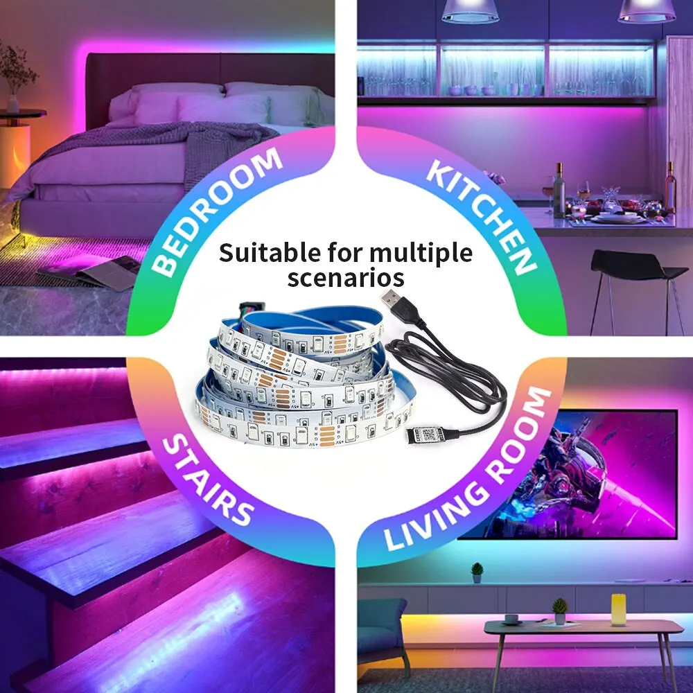 Smart Bluetooth Led Strip Verlichting RGB 2835 5 V USB Smart Leven App Gecontroleerd voor Desktop Scherm TV BackLight flexibele Diode Tape - Image 5