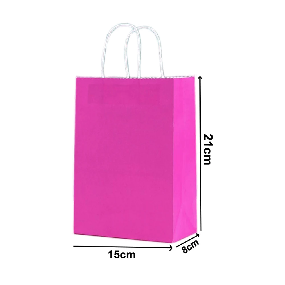 5-50 Stuks Papieren Geschenkzakken Met Handvatten 10 Kleuren Kraft Bruin Papier Feestartikelen Cadeau Tteat Zakken voor Verjaardag Bruiloft Baby Douche - Image 2