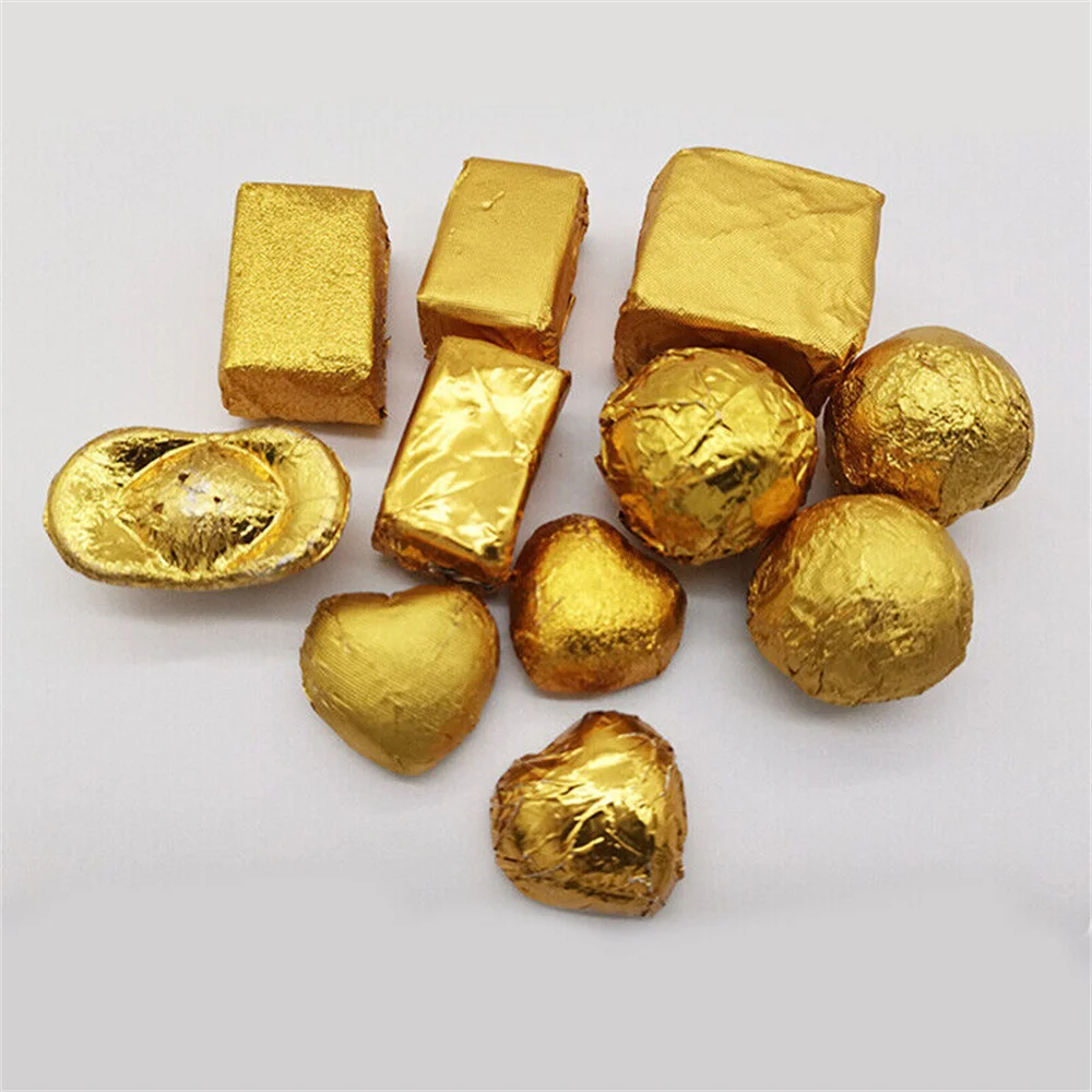 100 stks 8x8 cm Aluminiumfolie Inpakpapier Vellen Folie Snoep Pakket Papier Chocolade Snoep Suiker Voedsel diy Bakken Levert - Image 3