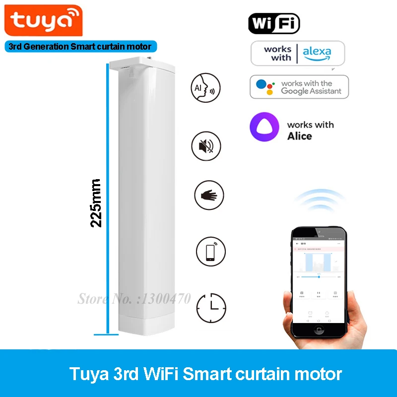 Goedkope Tuya 3e generatie Kortere WiFi Gordijn Motor Elektrische somfy Track Rail Rod Automatisch Systeem Smart Home Gordijnen Afstandsbediening gordijn automatisch smart life electric curtain gordijn rails - Image 3