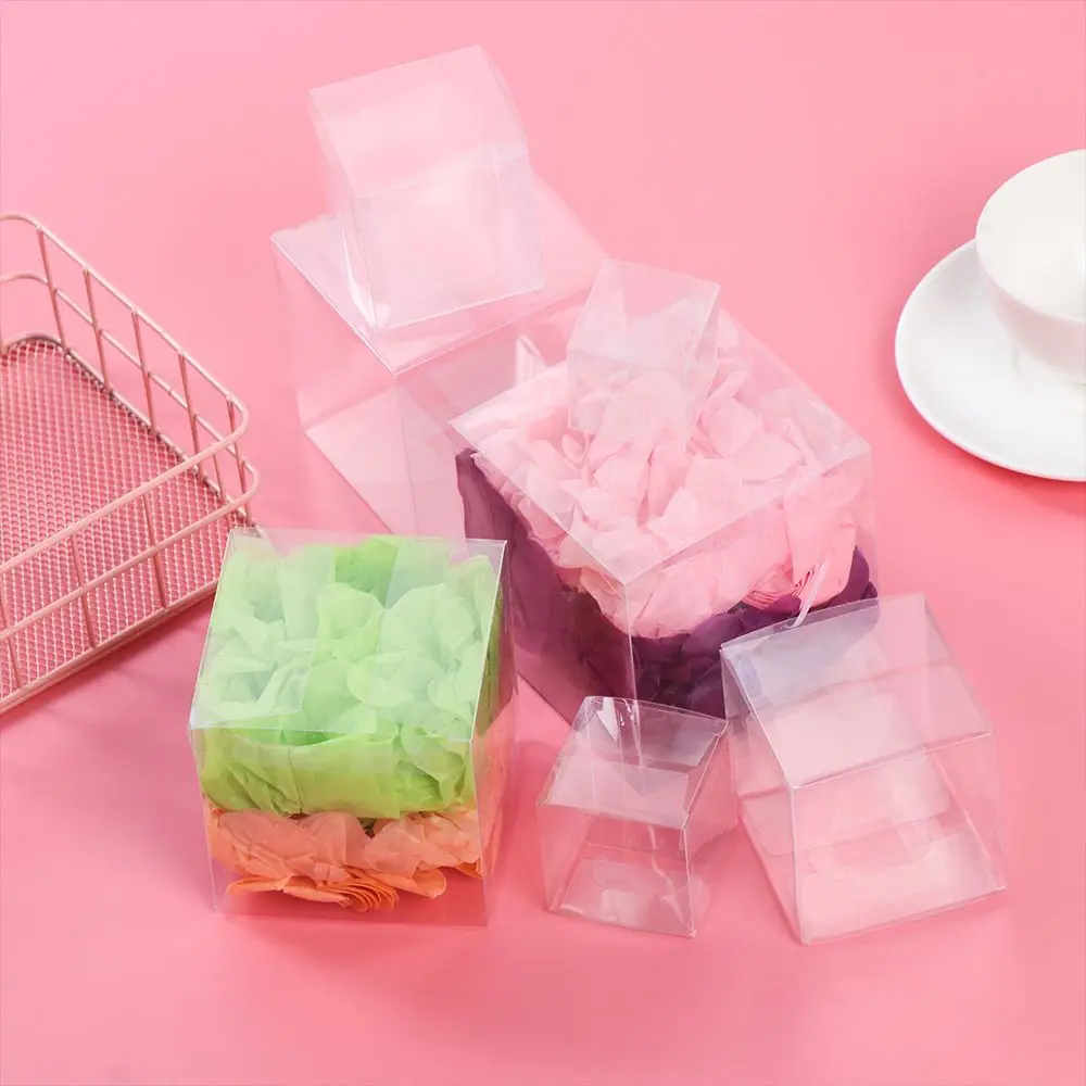 Hete Transparante Snoep Chocoladedoosjes Bruiloft Gunsten Cadeau Zak Plastic Snoepdozen Vierkante Geschenkzak Party Evenement Koekjeszak - Image 6