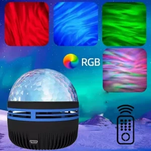 1pc Aurora Borealis sterrenhemelprojector, slaapkamernachtlampje, USB-aangedreven, meerkleurig, afstandsbediening, voor cadeau, woondecoratie