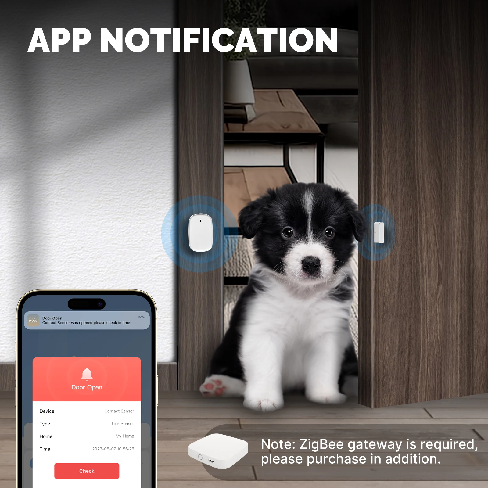Moes Tuya Zigbee Smart Window Deur Poort Sensor Detector Smart Home Alarmsysteem Smart Leven Tuya App Afstandsbediening - Image 3