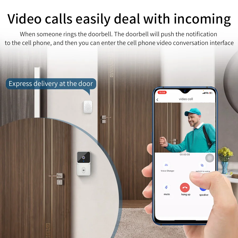 Tuya Smart Wifi Video Draadloze Deurbel Met Hd Camera Infrarood Nachtzicht Intercom Home Smart Welcome Camera Deurbel - Image 6