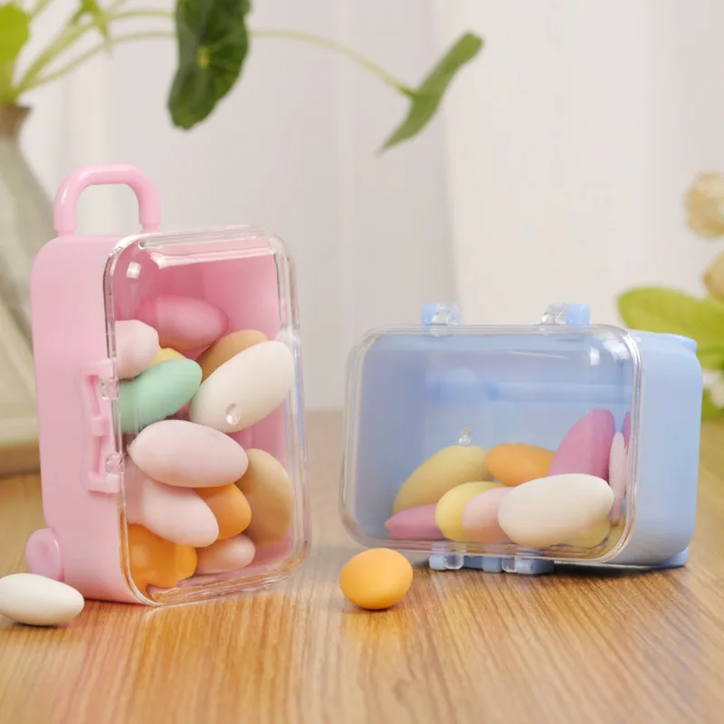 5 stuks mini reisbagage plastic chocolade bonbondoos koffer geschenkverpakking voor bruiloft baby shower verjaardagsfeestje decoratie - Image 2