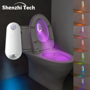 LED Smart Motion Sensor Nachtlampje, Toiletbrilverlichting, USB oplaadbare 8 Kleuren Lamp voor Zomergang WC Camping Home Decor