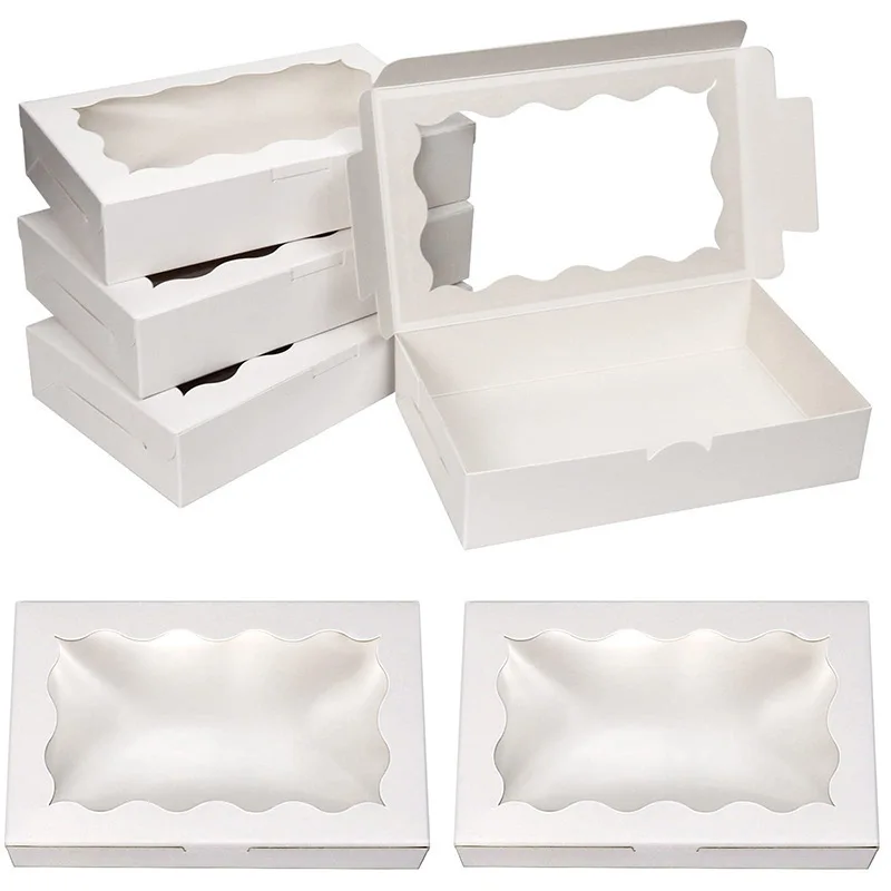 10/20 Stuks Kraftpapier Taart Snoep Dozen Rechthoek Open Venster Bruiloft Sieraden Chocolade Geschenkverpakkingen Bakken Feestartikelen - Image 3