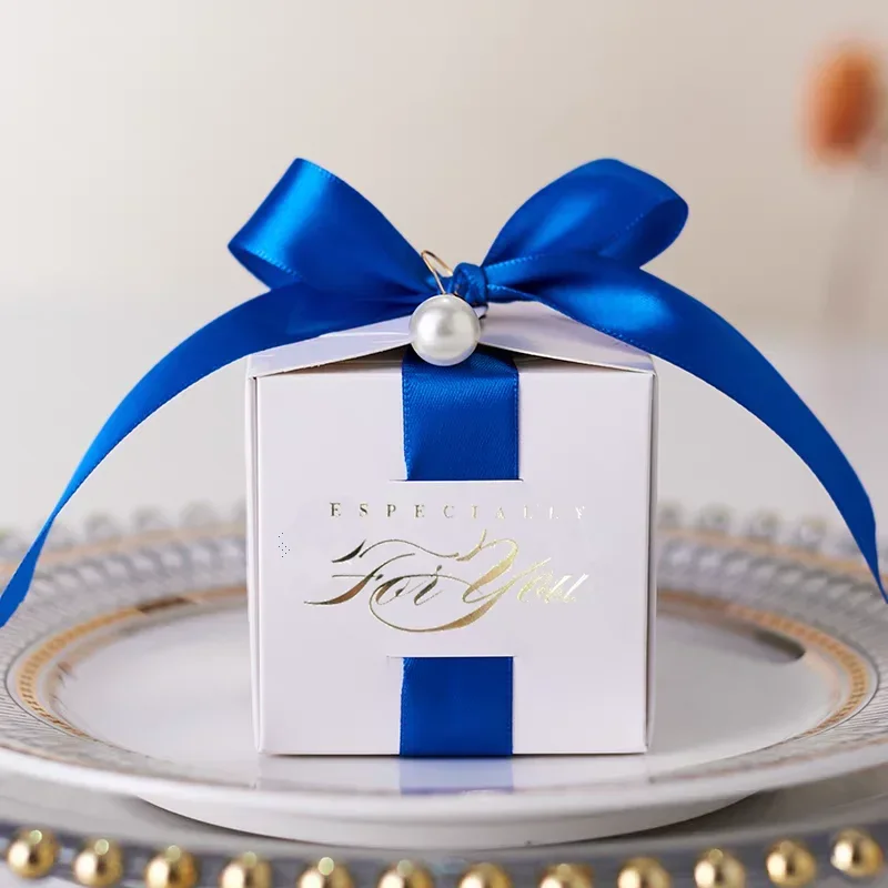 Bruiloft gunsten geschenkdoos met lint, snoep chocolade geschenkdozen souvenirs verpakking voor baby shower verjaardag evenement feestartikelen - Image 6