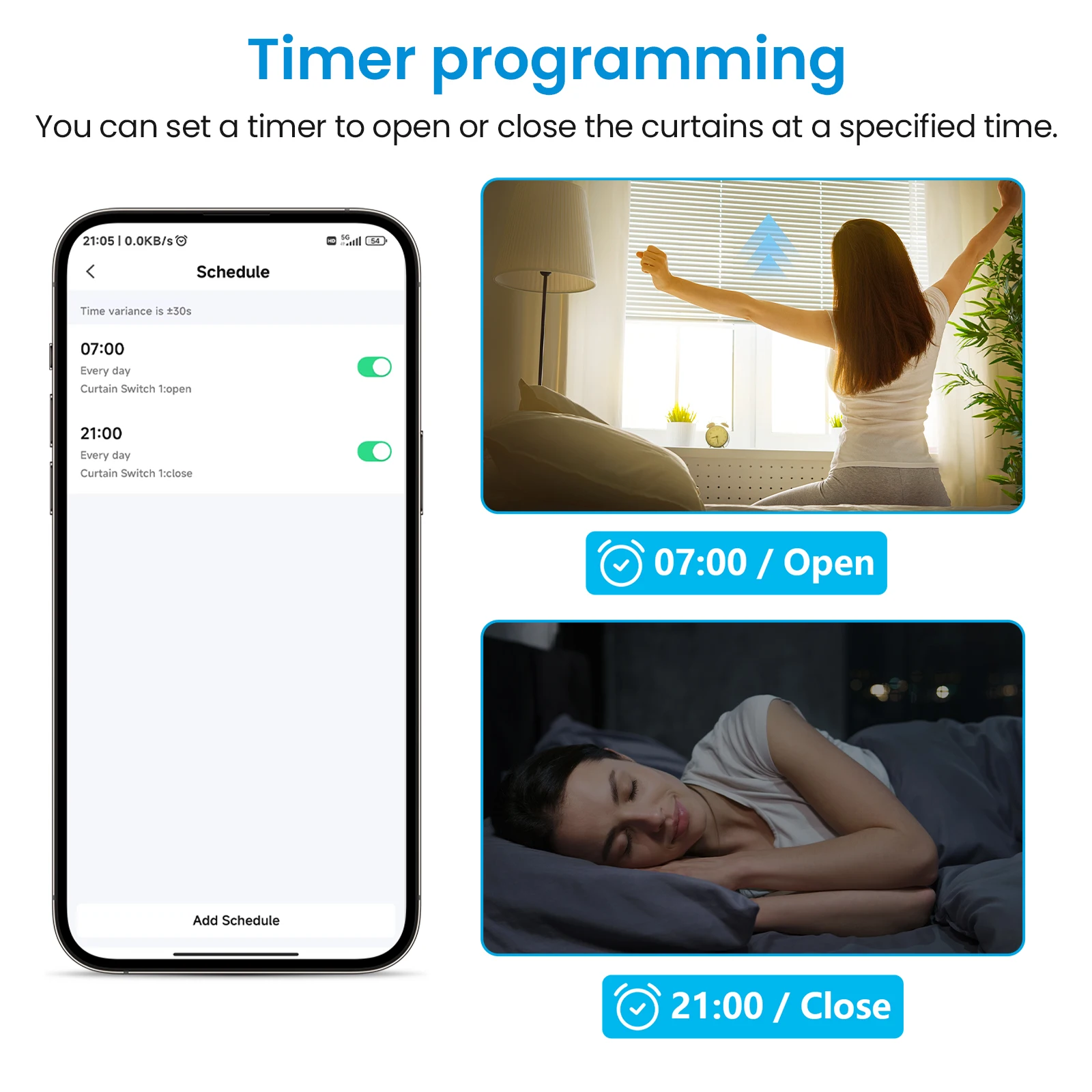 LoraTap Tuya Smart Rolluik Lichtschakelaar Google Assistant & Alexa Compatibele afstandsbediening Timerfunctie voor Smart Home - Image 5