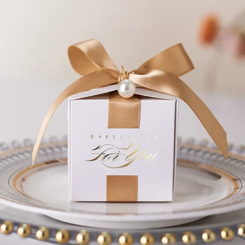 Bruiloft gunsten geschenkdoos met lint, snoep chocolade geschenkdozen souvenirs verpakking voor baby shower verjaardag evenement feestartikelen - Image 5