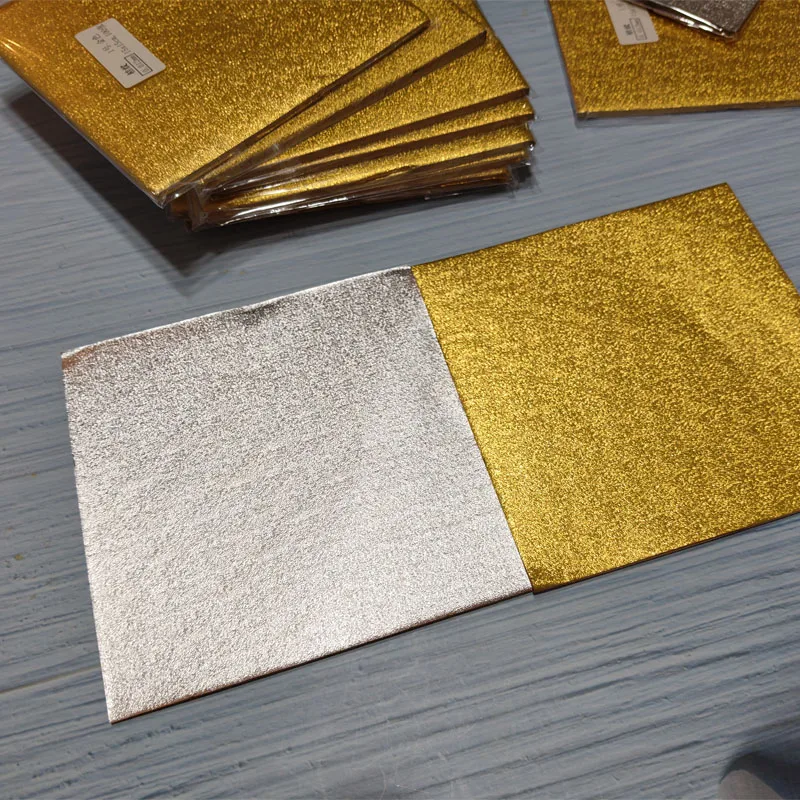 100 stks 15x15 cm Goud Zilver Roze Blauw Paars Schil Aluminiumfolie Papier Bruiloft Chocolade Wrapper Snoep Wikkelen Gebak Verpakking Zak - Image 3
