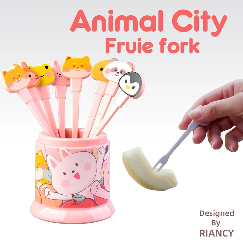 8pcs/set Mini Cartoon Panda Fruit Fork Kids Snack Dessert Pick Cake Bento Lunches Party Decoration Forks - Image 6