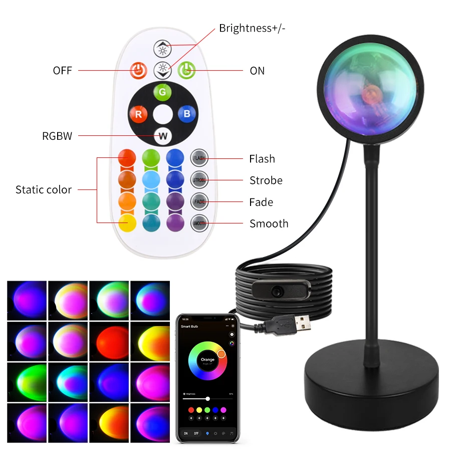 Slimme zonsonderganglamp Tuya LED-nachtlampje USB RGB Smart Life APP Externe projectie voor kamerdecoratie Fotografie Festival Geboorte - Image 2