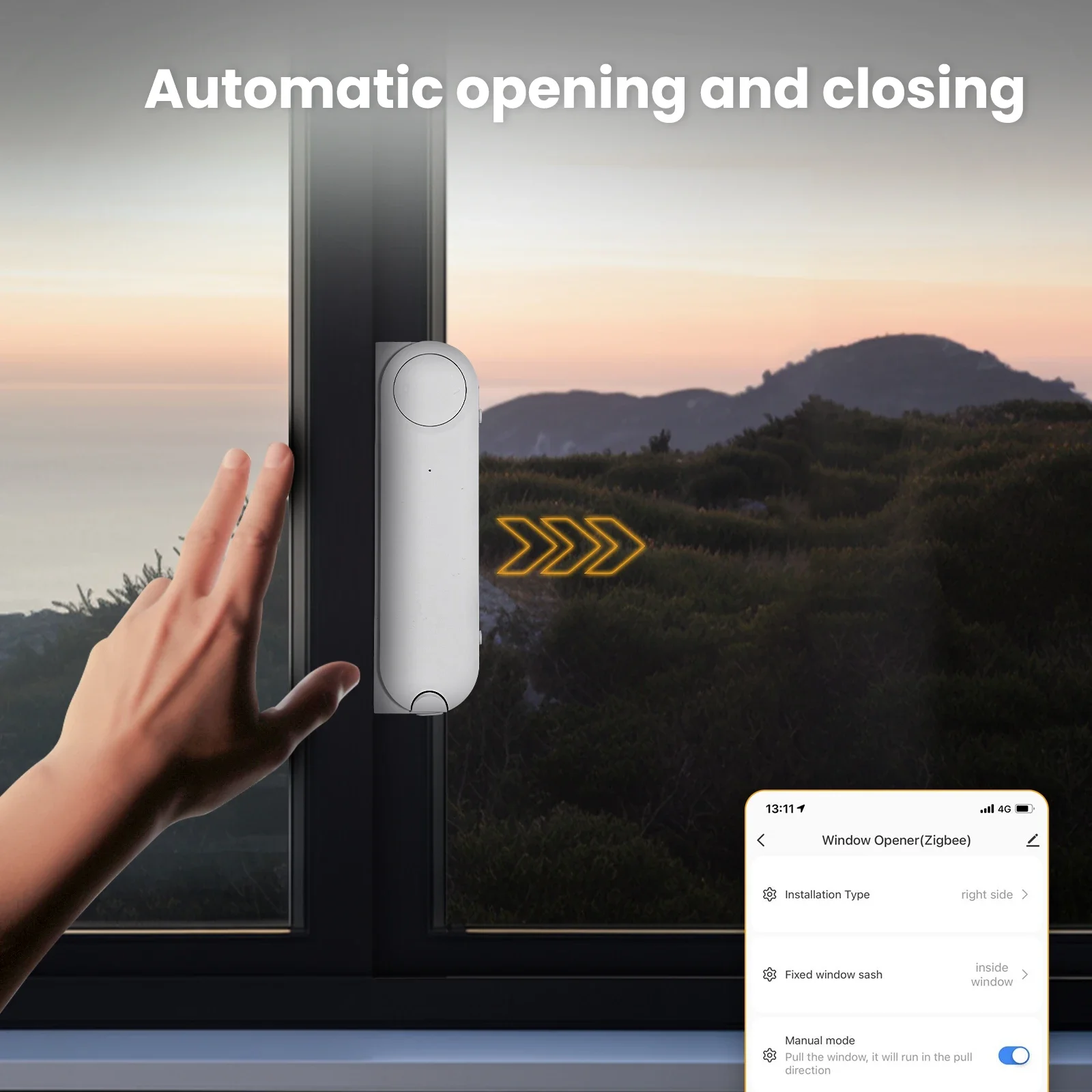 Moes Tuya Zigbee Slimme Schuifraam Pusher Automatische Opener Dichterbij Zonne-Energie Opladen App Afstandsbediening Ondersteuning Alexa Google Home - Image 5