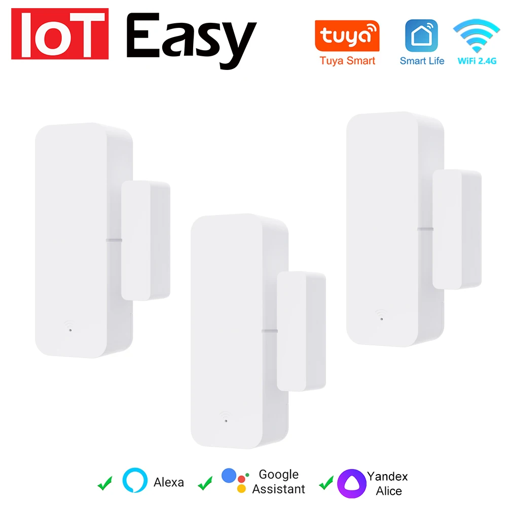 Tuya Smart Home WiFi-deursensor Alarm Raam Deur Open/Gesloten Detectoren Beveiliging Tuay Smart Life voor Alexa Google